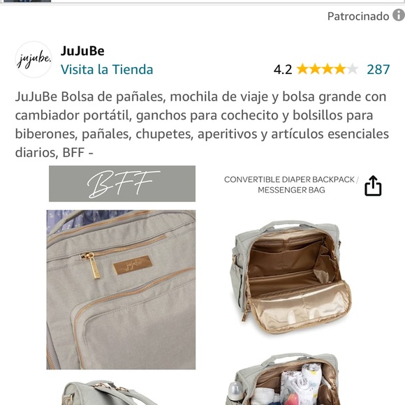 JUJUBE B.F.F. DIAPER BAG - PEBBLE CHROMATICS backpack - Picture 5 of 8